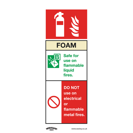 [SS30P10] Worksafe® Foam Fire Extinguisher Safety Sign, Rigid Plastic - Pack of 10
