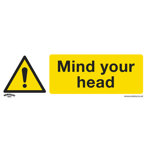 [SS39V10] Worksafe® Mind Your Head Safety Sign, Self-Adhesive Vinyl - Pack of 10