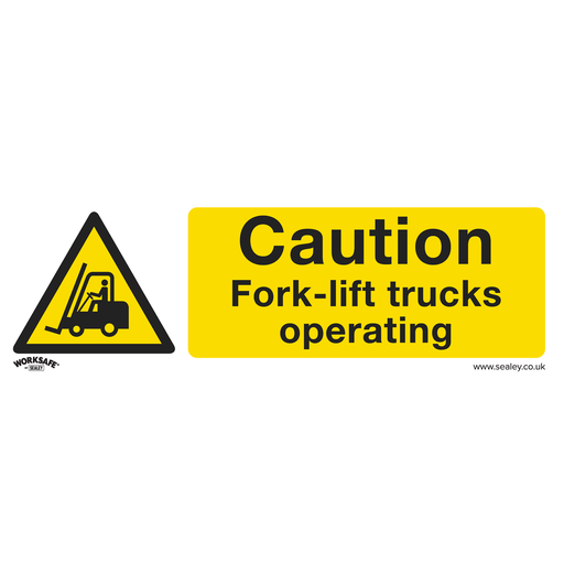 [SS44P1] Worksafe® Caution Fork-Lift Trucks Safety Sign - Rigid Plastic
