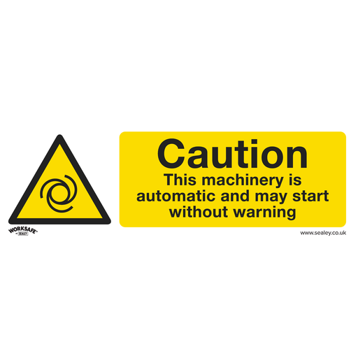[SS47P1] Worksafe® Caution Automatic Machinery Safety Sign - Rigid Plastic