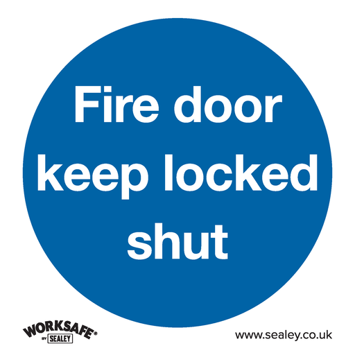 [SS4P10] Worksafe® Fire Door Keep Locked Shut Safety Sign, Rigid Plastic - Pack of 10