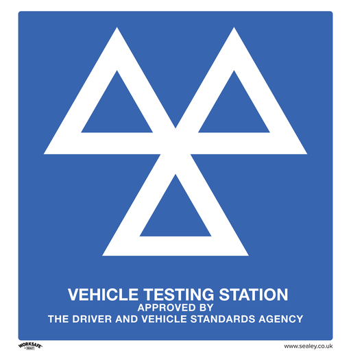 [SS51P10] Worksafe® MOT Testing Station Safety Sign, Rigid Plastic - Pack of 10