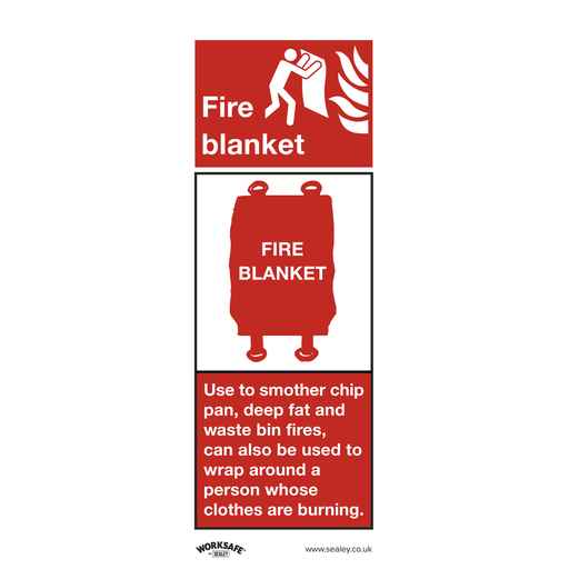 [SS53P10] Worksafe® Fire Blanket, Rigid Plastic Safety Sign - Pack of 10