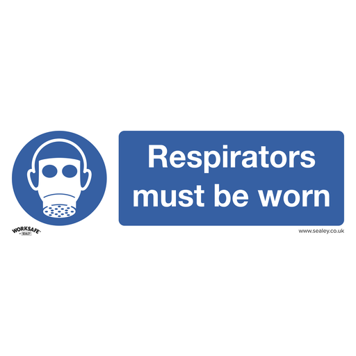 [SS56V1] Worksafe® Respirators Must Be Worn Safety Sign - Self-Adhesive Vinyl