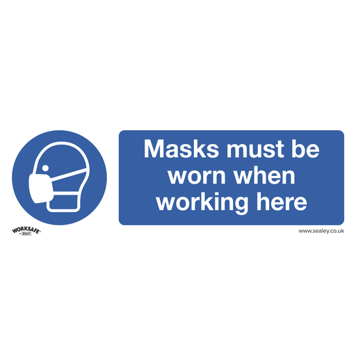 [SS57V1] Worksafe® Masks Must Be Worn Safety Sign - Self-Adhesive Vinyl