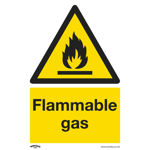 [SS59V1] Worksafe® Flammable Gas Safety Sign - Self-Adhesive Vinyl