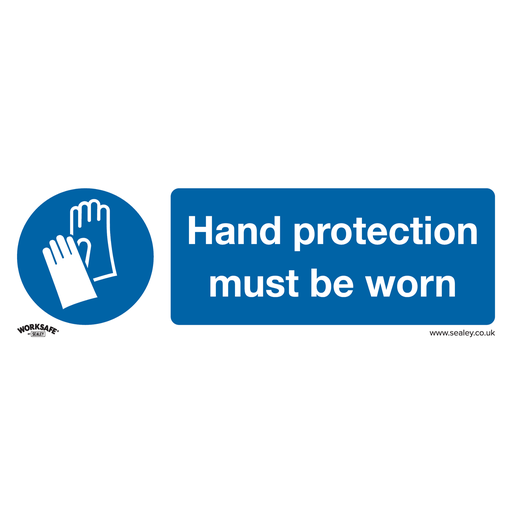 [SS6P10] Worksafe® Hand Protection Must Be Worn Safety Sign, Rigid Plastic - Pack of 10