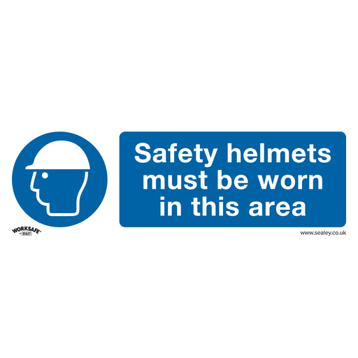 [SS8P1] Worksafe® Safety Helmets Must Be Worn In This Area Safety Sign - Rigid Plastic