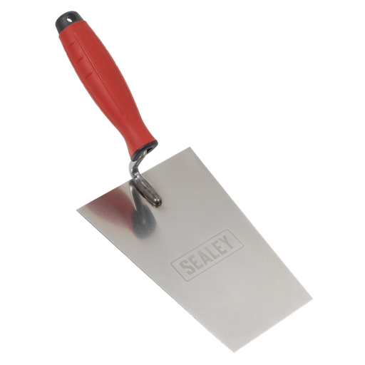 [T1204] Stainless Steel Bucket Trowel with Rubber Handle 180mm