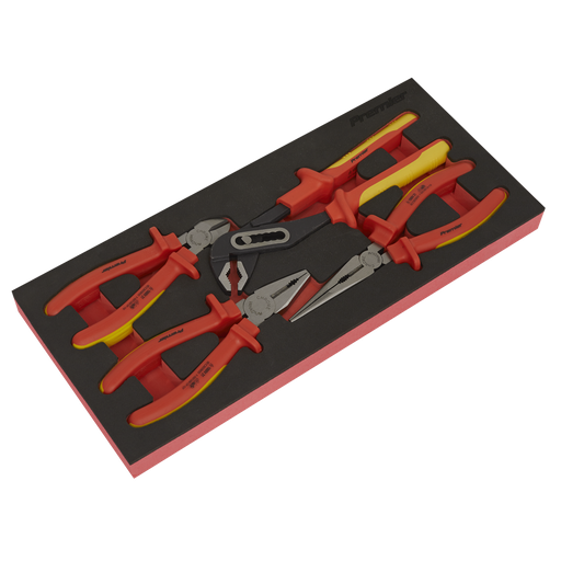 [TBTE07] Premier Insulated Pliers Set with Tool Tray 4pc - VDE Approved