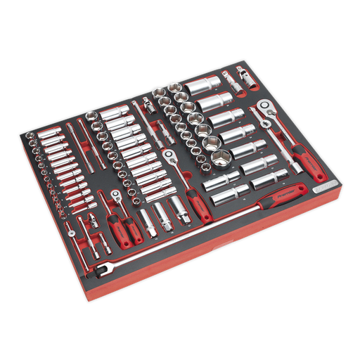 [TBTP02] Premier Platinum Socket Set with Tool Tray 1/4", 3/8" & 1/2"Sq Drive 91pc