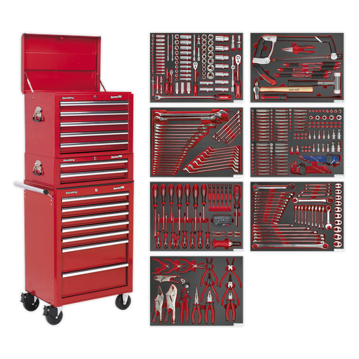 [TBTPCOMBO1] Superline PRO® Tool Chest Combination 14 Drawer with 446pc Tool Kit - Red