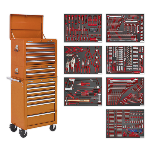 [TBTPCOMBO4] Superline PRO® Tool Chest Combination 14 Drawer with 446pc Tool Kit - Orange