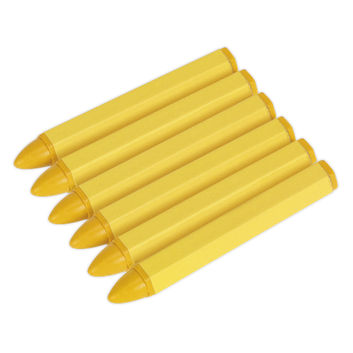 [TST14] Tyre Marking Crayon, Yellow - Pack of 6