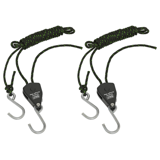 [VS0118] Ratchet Parts Hanger/Tie Down with S-Shaped Hooks 2m - Pack of 2