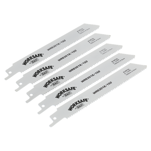 [WRS3018/150] Worksafe® Reciprocating Saw Blade 150mm 10tpi - Pack of 5