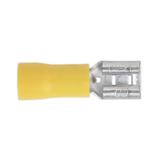 [YT13] Push-On Female Terminal 6.3mm, Yellow - Pack of 100