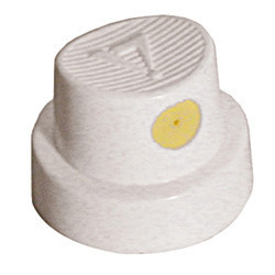 [F807-100] AEROSOL NOZZLE - ROUND WHITE/YELLOW HIGH OUTPUT (PACK OF 100)