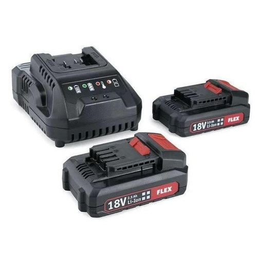 [FL530072] Flex Rapid Charger & 2 Battery Set 18V 2.5Ah POWER 22 Q 