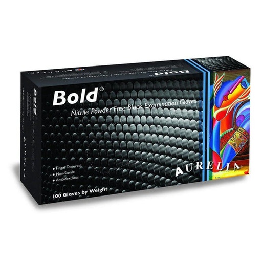 [XSP10] Aurelia Bold Nitrile Gloves - Black Medium