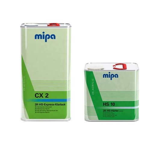 [KIT_CX2_1] 120 x Mipa 2K HS Express Klarlack CX2 (5LT) & 120 x Mipa 2K HS10 Fast Hardener (2.5LT)
