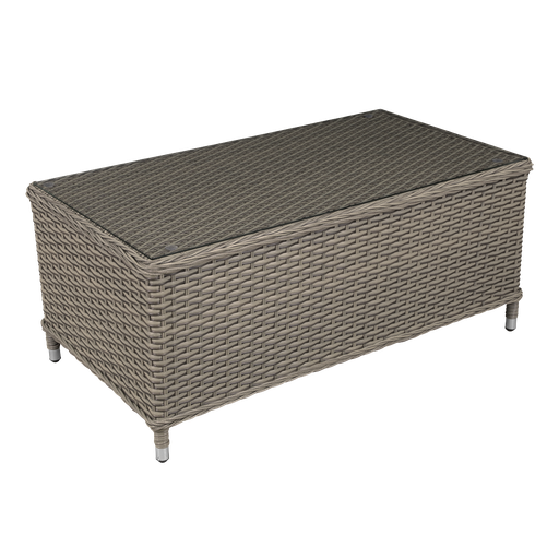 [DG71] Dellonda Chester Rattan Wicker Outdoor Balcony Table with Tempered Glass Top