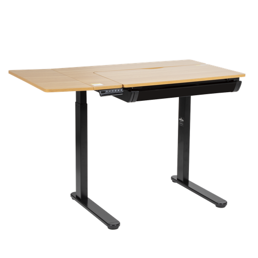[DH71] Dellonda Single Motor Ultra-Quiet Electric Adjustable Drawing Table with 40° Tilt, Drawer & Side Table