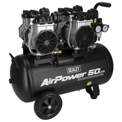[SAC5001S] 50L Low Noise Oil Free Direct Drive Air Compressor 2 x 2hp