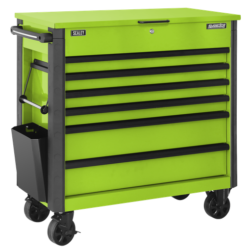 [AP366HV] Tool Trolley 6 Drawer - Green
