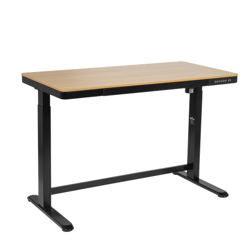[DH65] Dellonda Single Motor Ultra-Quiet Electric Desk with Control Panel, USB Port & Drawer - Oak Desktop