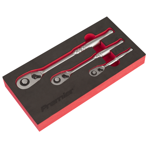 [AK7933] Premier Platinum Pear-Head Ratchet Wrench Set with Flip Reverse 3pc