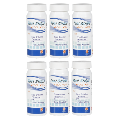 [DL108] Dellonda 3-in-1 Chlorine, PH & Alkalinity Test Strips x50 Strips - Pack of 6
