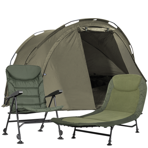 [DL143] Dellonda Two-Person Bivvy Tent, Reclining Chair & Bedchair Set