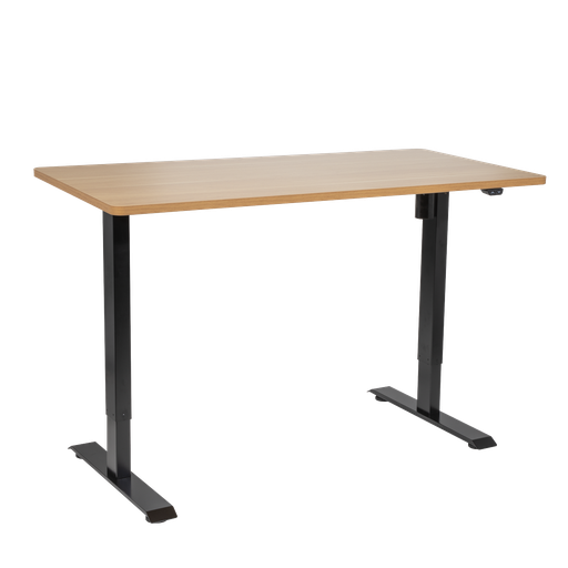 [DH242] Dellonda Single Motor Ultra-Quiet Adjustable-Height Electric Sit/Stand Desk - Oak Desktop