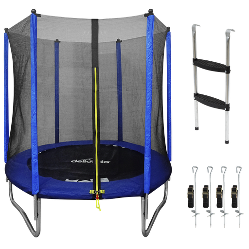 [DL92] Dellonda Heavy-Duty Outdoor Trampoline with Safety Enclosure Net, Anchors & Ladder 6ft