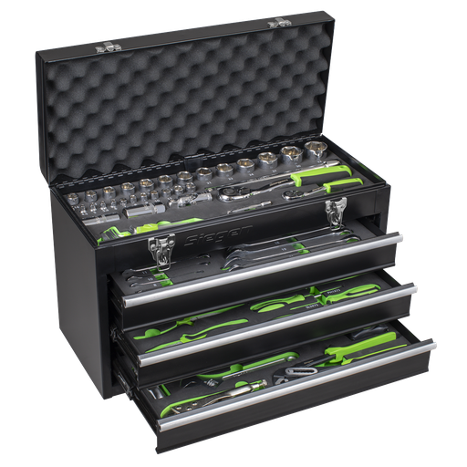 [S01266] Siegen Portable Tool Chest 3 Drawer with Tool Kit 98pc