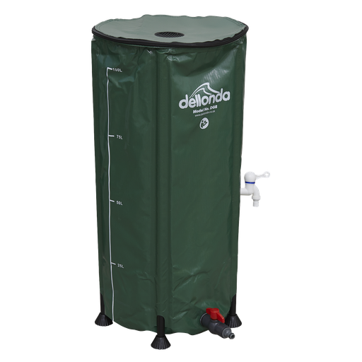 [DG8] Dellonda Collapsible PVC Garden Water Butt with Zipped Lid & Drain Tap 100L
