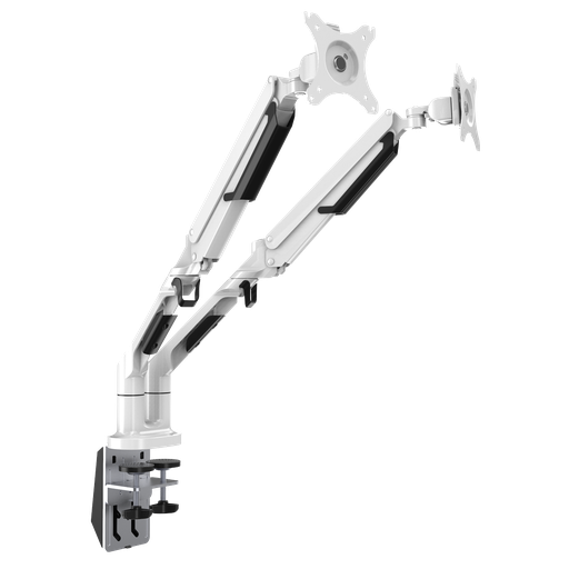 [DH27] Dellonda Adjustable Double Monitor Arm with 360° Rotation - White