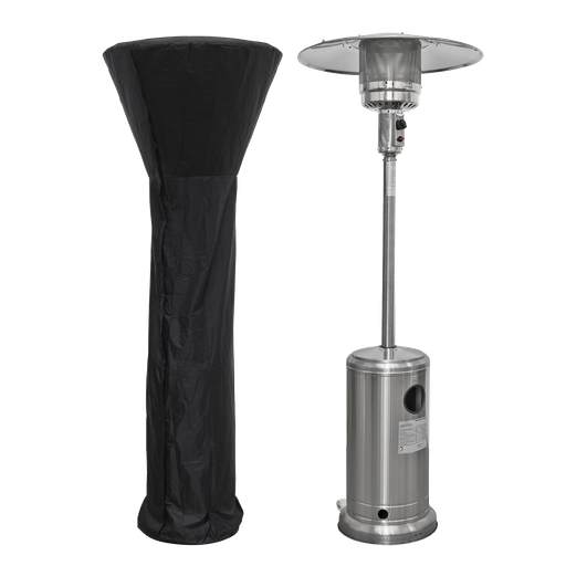 [DG221] Dellonda Freestanding Gas Patio Heater 13kW with Wheels Supplied with Cover, Stainless Steel