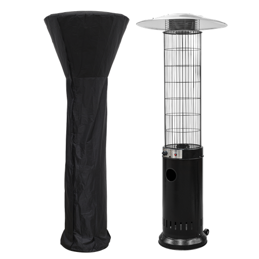 [DG226] Dellonda Gas Patio Heater 13kW for Commercial & Domestic Use, Black, Supplied with Water Resistant Cover