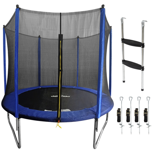 [DL93] Dellonda Heavy-Duty Outdoor Trampoline with Safety Enclosure Net, Anchors & Ladder 8ft