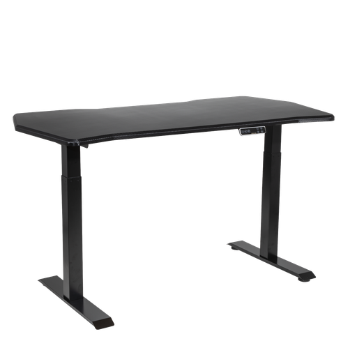 [DH241] Dellonda Carbon Fibre Effect Electric Height Adjustable Standing Desk, 1400 x 700mm Dual Motor 100kg