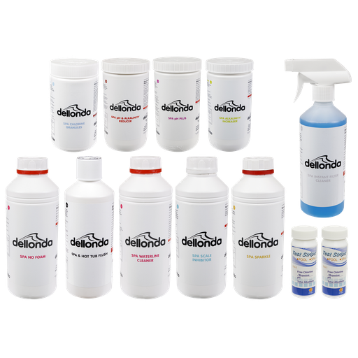 [DL87] Dellonda Hot Tub/Spa Master Kit with 8 Chemicals & Test Strips