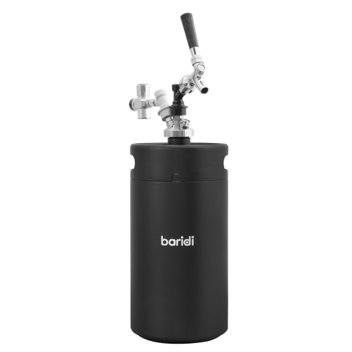 [DH162] Baridi 5L Matte Black Mini Keg Growler Deluxe Style Beer Tap and CO2 Cartridge Holder