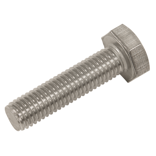 [S1040] Stainless Steel Hex Head Set Screw DIN 933 - M10 X 40 A2 - Pack of 25