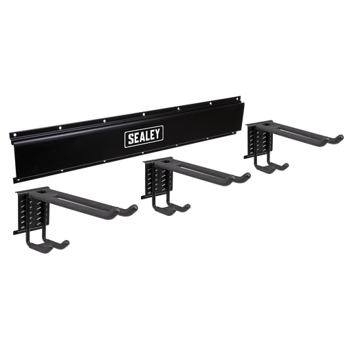 [APHKIT10] Wall Mounting Storage Rail with 3 Dual Hooks
