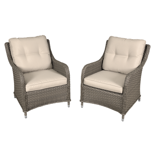 [DG69] Dellonda Chester Rattan Wicker Outdoor Armchairs 2pc