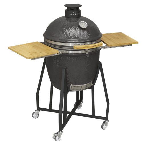 [DG159] Dellonda Deluxe 22"(56cm) Ceramic Kamado Style BBQ with Wheeled Stand