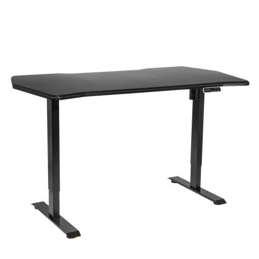 [DH43] Dellonda Carbon Fibre Effect Electric Height Adjustable Standing Desk with Memory, Quiet, 1400 x 700mm