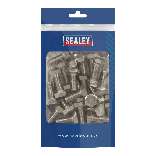 [S1025] Stainless Steel Hex Head Set Screw M10 X 25 A2, DIN 933 - Pack of 25